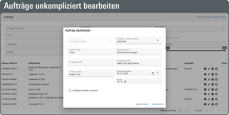 Aufträge unkompliziert bearbeiten